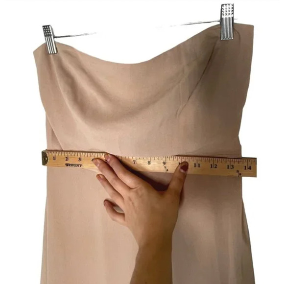 Reformation 6 Ingrid Strapless Maxi Dress Gown Nude Pale Pink Side Slit Blush - Picture 5 of 8